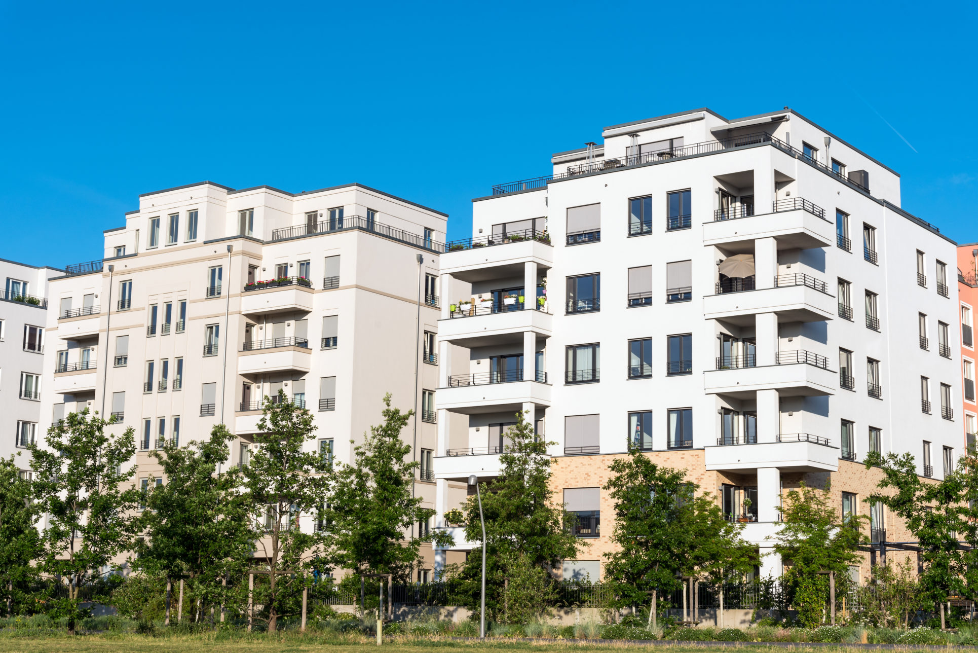 Modern white apartment houses